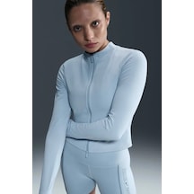 Nike Zenvy Dri-fıt Full-zip Long-sleeve Top Sweatshirt Blue Kadın Sweatshirt Açık Mavi
