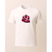 Golf Baskılı T-shirt Beyaz