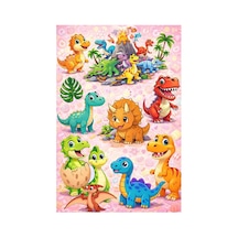 Kartela Halı Dinazor Diyarı Kaymaz Taban Çocuk Oyun Halısı - 60 x 90 CM
