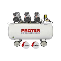Proter 3 Hp 8 Bar 200 LT Monofaze Sessiz Yağsız Hava Kompresörü