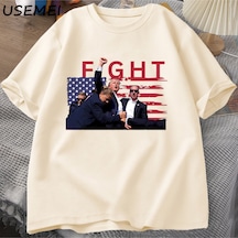 Flood Of Style Trump Shot Mücadele T-shirt Erkekler İçin Seçim Maga Kaydet Amerika Bayrağı Grafik T Shi Haki