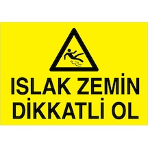 Islak Zemin Dikkatli Ol Uyarı Tabelası - 35x50 Alüminyum Kompozit Panel - Tu2