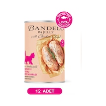 Tavuklu Yavru Yaş Konserve Kedi Maması - %100 Hayvansal Proteinli Jöleli Parça Etli,400 Gr X 12 Adet