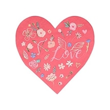 Valentine S Desenli Kalp Peçeteler, 16'lı -
