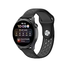 Watch 22mm Spor Delikli Kordon - Siyah-füme Diğer