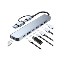 Apera GN-33 Multiport Type C ve USB Girişli 7 in 1 Adaptör Hub Ço