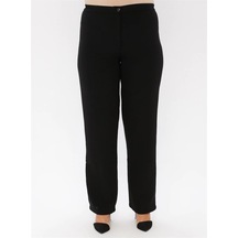 Ladies First Ladıes Fırst Büyük Beden 3390 Siyah Pantolon Krep Bol Paça