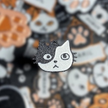 Majo İsimlik Siyah Beyaz Kedi 22mmx30mm