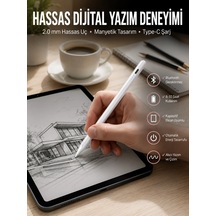 Plentifuldokunmatik Kalem Beyaz Şarjlı Yedek Uçlu Android Ve İos Uyumlu