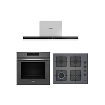 Siemens HU736AEN0T - EO6C8PP300 - LC67BBK00T Gri Ankastre Set
