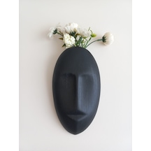 Dekoratif Mask Duvar Vazosu, Duvar Dekoru ,heykel Duvar Süsü,siyah