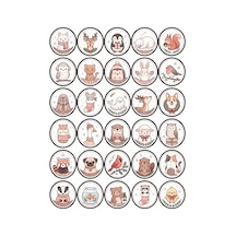 30 Adet Pastel Kış Hayvanları Sticker Seti - Laptop Defter Telefon Çok Renkli