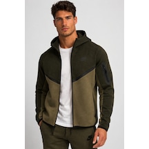 Nike Tech Fleece Full Zip Windrunner Hoodie Kapüşonlu Unisex Sweatshirt Haki Haki