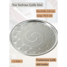 Yer Sofrası Sini 75,5 Cm Çelik Tepsi Tepsi Paslanmaz Çok Renkli