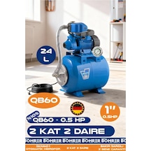 2 Kat 2 Daire - 0.5 Hp Yatay 24l Genleşme Tanklı Bahçe Ve Ev Tipi Otomatik Hidrofor Sistemi