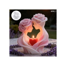 Yy6092 Gül Tasarımlı Sevgililer Mum-biblo Silikon Kalıp