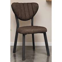 Nemeron Mutfak Masa Sandalyesi Kafe Restoran Yemek Odası Çizgili Yarmalı Sandalye Silinebilir - Yeşil Kahverengi