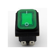 Ic-104W Geniş Körüklü Işıklı Yeşil Anahtar On-Off 4 Uçlu 220V 10 Adet