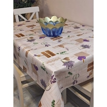 Elyaflı Pvc Muşamba - Desenli Silinebilir Masa Örtüsü Mrl213c Mavi