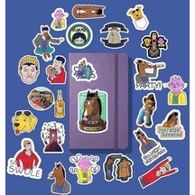 Bojack Horseman Sticker Paketi - Bullet Journal - Ajanda - Planner - Defter - Laptop Etiket Çıkartma Abanoz