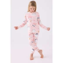 Rolypoly Kız Çocuk Garson Pembe Pijama Takım 3460 001