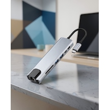 8-in-1 Seyahat Hub 4k Hdmı, Usb 3.0, Sd/microsd, Rj45, Type-c Şarj
