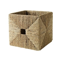 Ikea Knıpsa El Örgüsü Hasır Saklama Sepeti 32 X 33 X 32 Cm Kahverengi