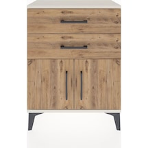 Arges Komodin Tek Raflı 2 Çekmeceli 2 Kapaklı 60x30x80 Aytaşı-çam Aytası
