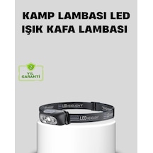 Şarjlı Led Kafa Feneri 4 Modlu Akıllı Sensörlü Far Su Geçirmez Ipx5 Kamp Ve Balıkçı Lambası Diğer