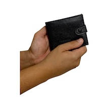 Premium Serisi Lüks Deri Özel Üretim Yatay Patlı Erkek Cüzdanı Siyah