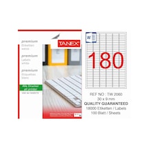 Tanex Tw-2060 30X9 MM A4 Beyaz Lazer Etiket