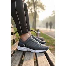 Enoch Ortopedik Yüksek Esnek Tabanlı Erkek Sneaker Füme - Beyaz