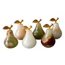 Oniks Doğal Taş Armut Biblo - 6'lı Dekoratif Obje Seti 5x3 Cm