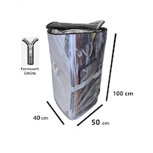 Ev-ış Branda Taşıma Çuvalı 50x40+100cm Fermuarlı Ve Cepli 170gr.tekstıl Çuvalı- Şeffaf