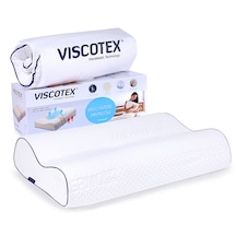 Viscotex Çift Bombeli Ortopedik Yastık 60x40x14/12cm, Beyaz