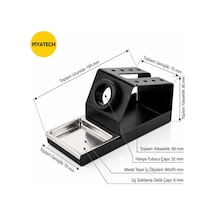 Profesyonel Metal Havya Sehpası Ve Lehim Standı - Sünger Yuvalı 16x7x7,5 Cm - Siyah