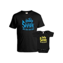 Daddy Baby Shark Baba Oğul Kız Tişört Zıbın Kombini
