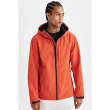 DeFactoFit Softshell Mont Su İtici Rüzgara Karşı Koruyan Kapüşonlu Fermuarlı Cepli A2122AX24AUOG543