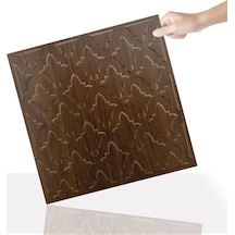 3 Boyutlu Duvar Paneli Kabartmalı Salon Desen Pvc 41x41 Cm/ 6 Adet /1 M² Teak