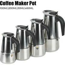 Hhyt-200ml Mocha Espresso Latte Soba Filtresi Paslanmaz Çelik Cezve Barista Moka Kahve Makinesi Kahve Makinesi Pot Cezve.