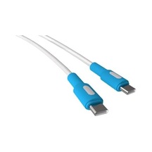Type C-c Power Delivery Hızlı Şarj Kablosu, Beyaz Kablo, Beyaz/mavi Uçlar 120 Cm