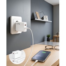 67 Watt Hızlı Şarj Aleti Type-c Lightning Kablo Dahil