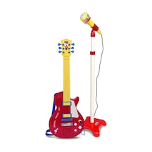 Elektronik Ayaklı Mikrofonlu Gitar Seti Kırmızı