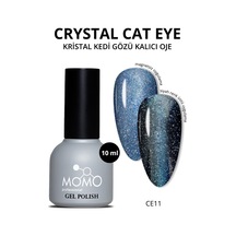 Momo Professional Kristal Kedi Gözü Kalıcı Oje Ce11 Yarı Şeffaf Mavi 10 Ml
