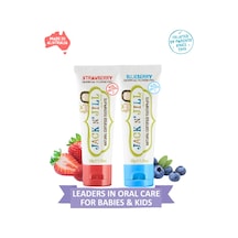 Jack N Jill Doğal Sertifikalı Diş Macunu - Çilek & Yaban Mersini Aromalı 2 Li Paket 2x50g
