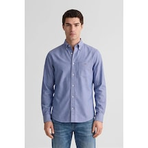 Gant Erkek Mavi Regular Fit Logolu Gömlek-14837