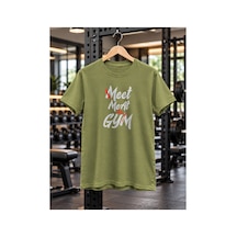 Segungear Meetmeatgym Erkek Regular Fit Baskılı Spor Tişört Haki - 933732803 Haki