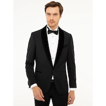 Cacharel Siyah Slim Fit Smokin Ceket