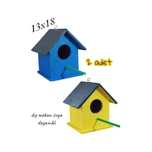 Değerli Hobi Ahşap Kuş Yuvası Kuş Evi 2 Adet 13 x 18 CM