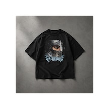 Yolo Street Şovalye Baskılı Oversize %100 Pamuk Erkek Tişört Vintage Dark Streetwear Siyahh1